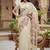 Off white woven design embroidered silk blend handloom banarasi saree