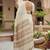 Off white woven design embroidered silk blend handloom banarasi saree