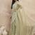 Green striped organza ready to wear saree