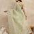 Green striped organza ready to wear saree