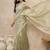 Green striped organza ready to wear saree