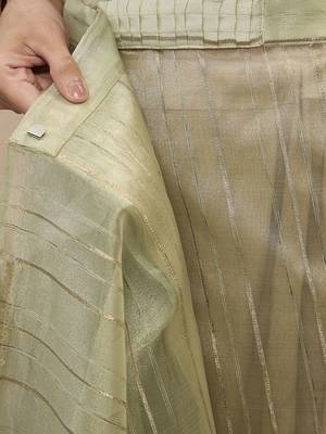 Green striped organza ready to wear saree 5