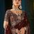 Maroon paisley embroidered satin designer saree