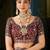Maroon paisley embroidered satin designer saree