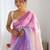 Multicolor floral sequinned silk blend designer saree