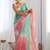 Multicolor floral sequinned silk blend designer saree