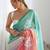 Multicolor floral sequinned silk blend designer saree