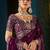 Purple paisley embroidered satin designer saree