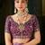Purple paisley embroidered satin designer saree