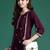 Burgundy embroidered viscose rayon kurta trouser set