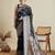 Navy blue ethnic motifs woven design banarasi saree with blouse piece
