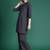 Navy blue printed cotton kurta trouser set