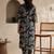 Black printed cotton kurta trouser set