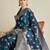 Teal ethnic motifs woven design banarasi saree