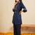 Blue printed viscose rayon kurta trouser set