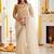 Off white embellished embroidered poly georgette heavy work saree