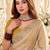 Off white embellished embroidered poly georgette heavy work saree