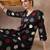 Black printed cotton kurta trouser set