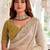 Off white embellished embroidered poly georgette heavy work saree