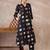 Black printed cotton kurta trouser set