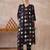 Black printed cotton kurta trouser set