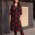 Black printed cotton kurta trouser set