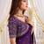 Purple embellished embroidered poly georgette heavy work saree