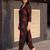 Black printed cotton kurta trouser set