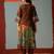 Brown printed cotton kurta trouser set