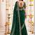 Green embellished embroidered poly georgette heavy work saree