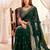 Green embellished embroidered poly georgette heavy work saree