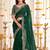 Green embellished embroidered poly georgette heavy work saree