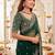 Green embellished embroidered poly georgette heavy work saree