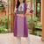 Purple printed cotton kurta trouser set