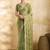 Lime embellished zari organza heavy work saree