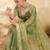 Lime embellished zari organza heavy work saree