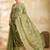 Lime embellished zari organza heavy work saree