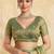 Lime embellished zari organza heavy work saree