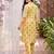 Yellow printed cotton kurta trouser set