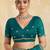 Teal embellished embroidered organza heavy work saree