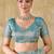 Turquoise embellished zari organza heavy work saree