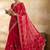 Red embellished organza heavy work saree with blouse piece