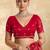 Red embellished organza heavy work saree with blouse piece