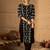 Black printed cotton kurta trouser set