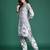 Grey printed cotton kurta trouser set