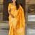 Yellow ethnic motifs printed zari kanjeevaram saree
