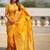 Yellow ethnic motifs printed zari kanjeevaram saree