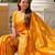 Yellow ethnic motifs printed zari kanjeevaram saree