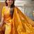 Yellow ethnic motifs printed zari kanjeevaram saree