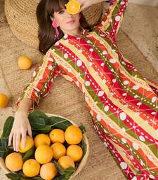 Multicolor printed cotton kurta trouser set